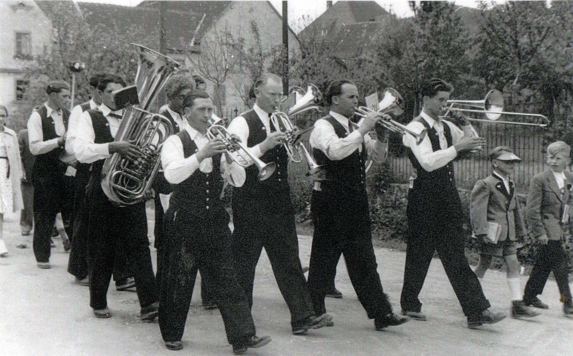 Musikanten mit Werner Rauch, Festzug 1955
